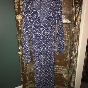 Lulus blue bell sleeve maxi dress